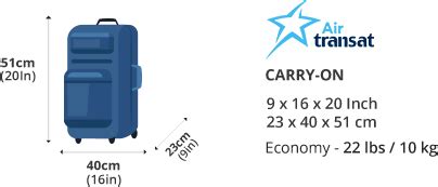 air transat cabin baggage allowance.